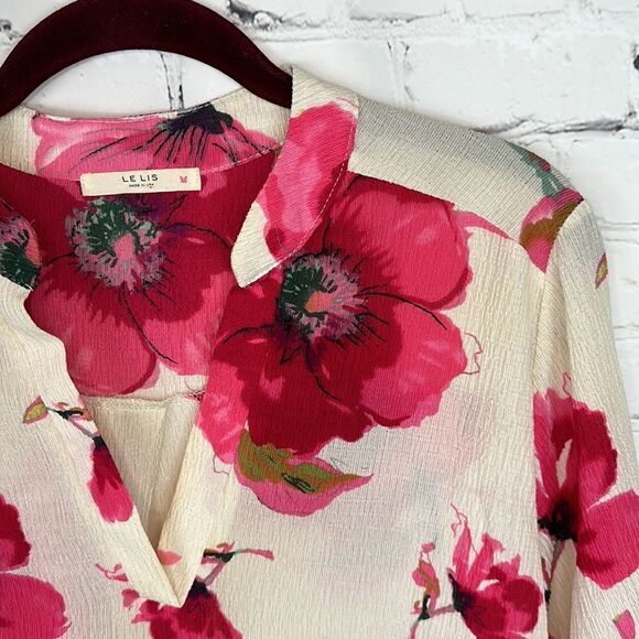 Le Lis Floral Blouse Size Small - Picture 2 of 6